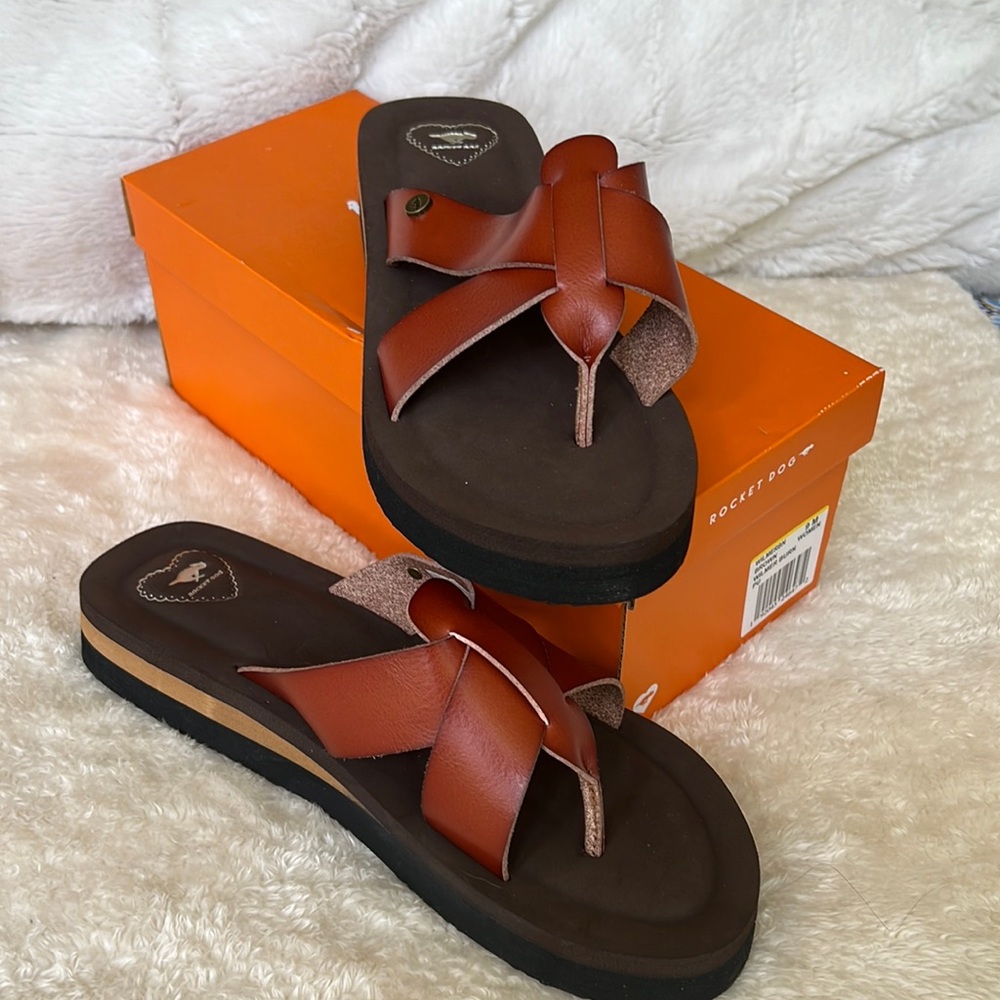 Womens Rocket Dog Brown Wilmer Flip flip Slider Sandal